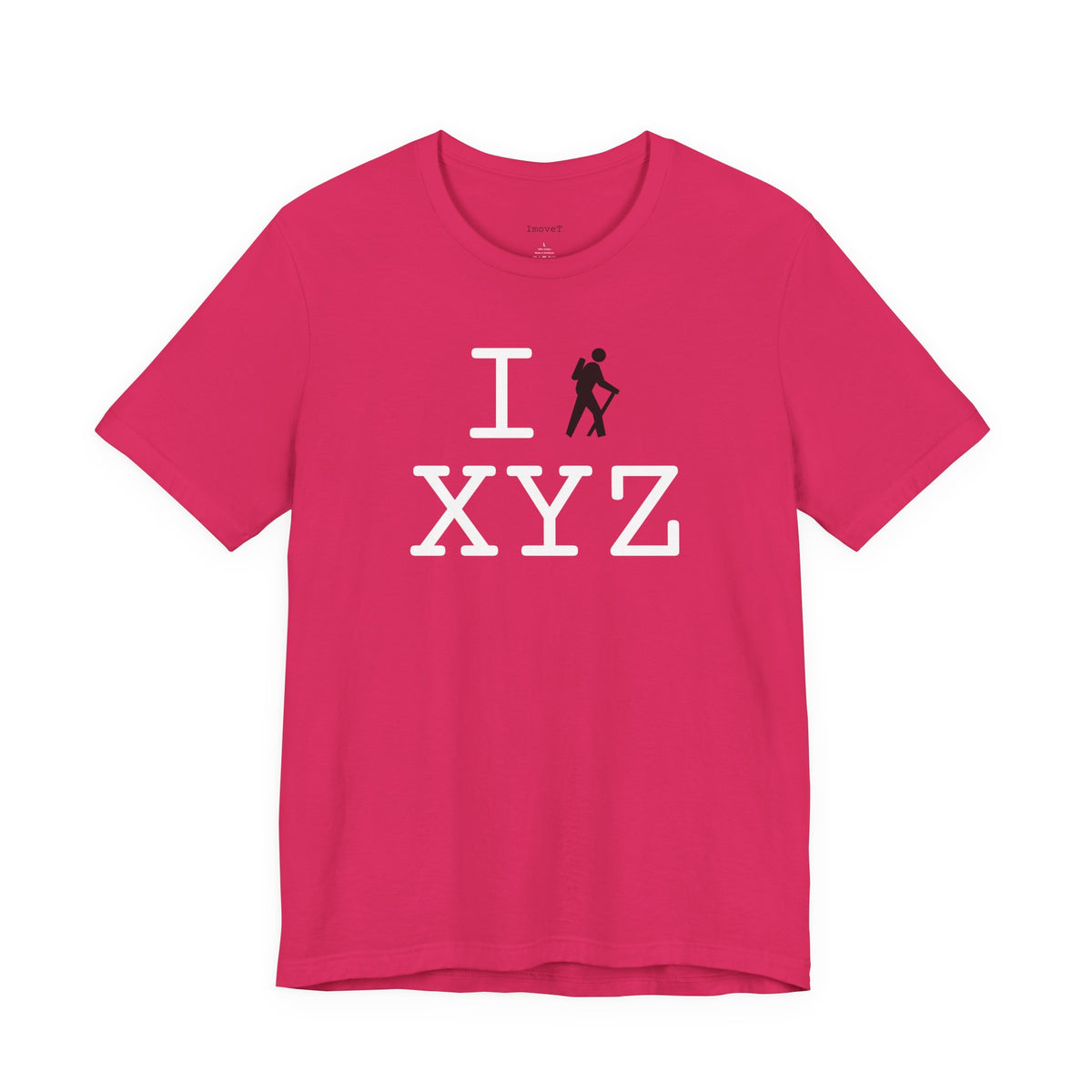 I Hike unisex T, black hiker