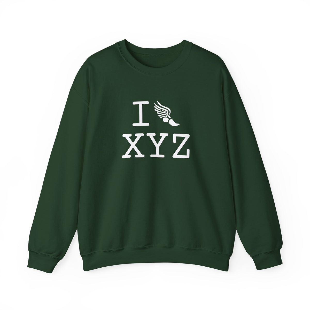 I Run sweatshirt, white logo