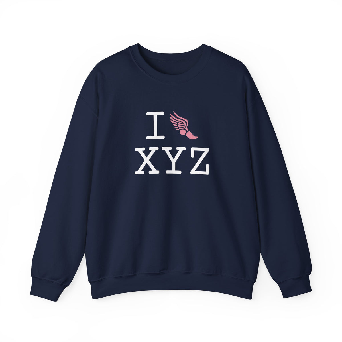 I Run sweatshirt, pink logo