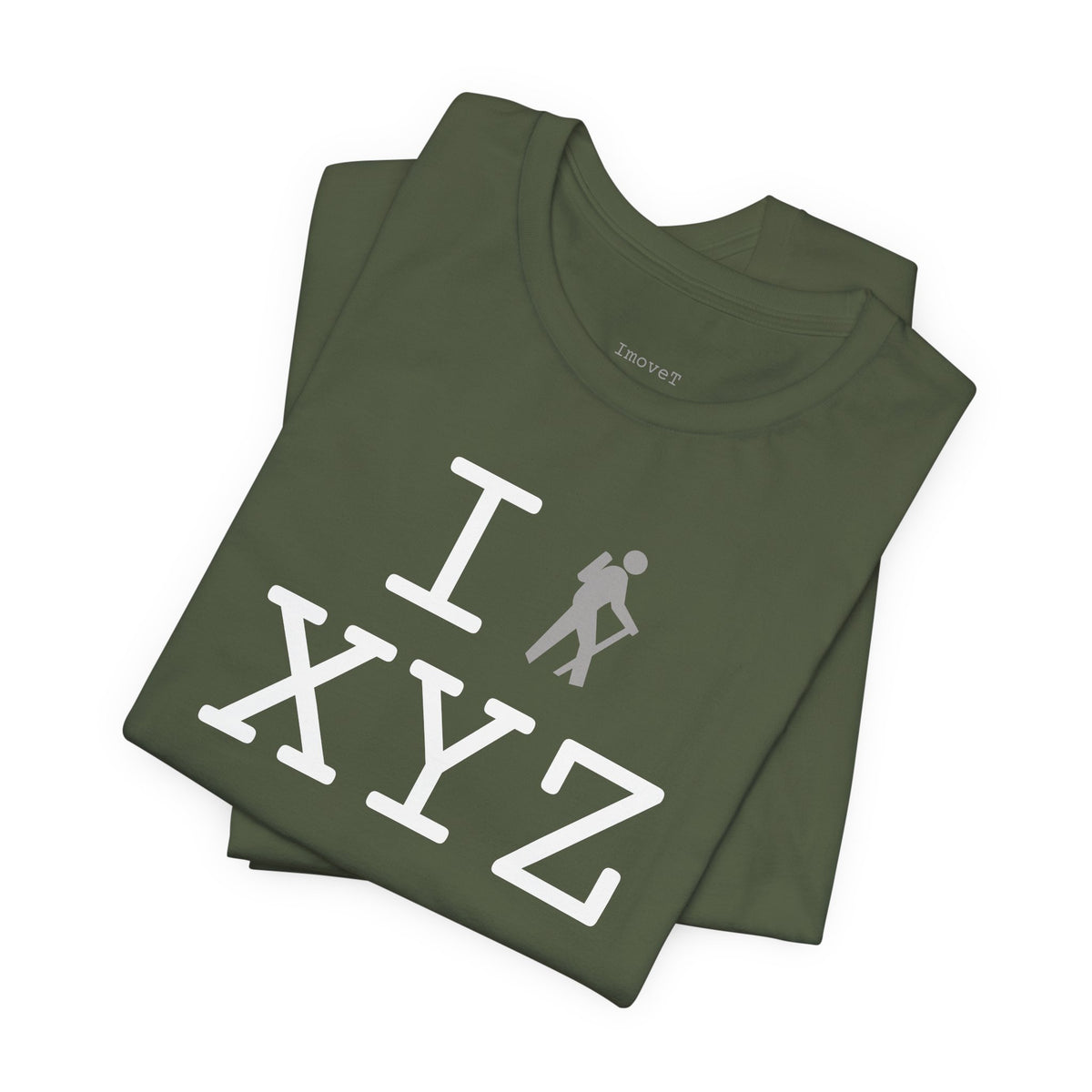 I Hike unisex T, grey hiker