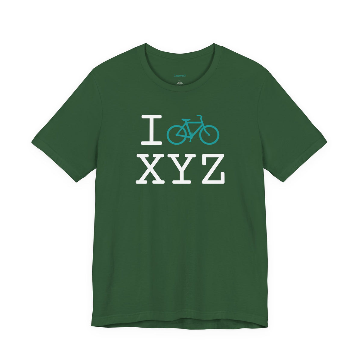 I Bike unisex T, teal bike