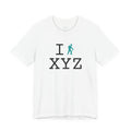 I Hike ___ unisex T, teal hiker