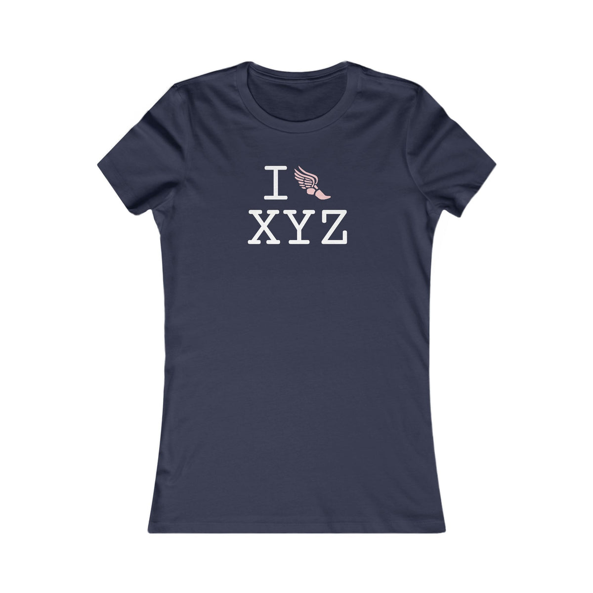 I Run women's T, pink logo