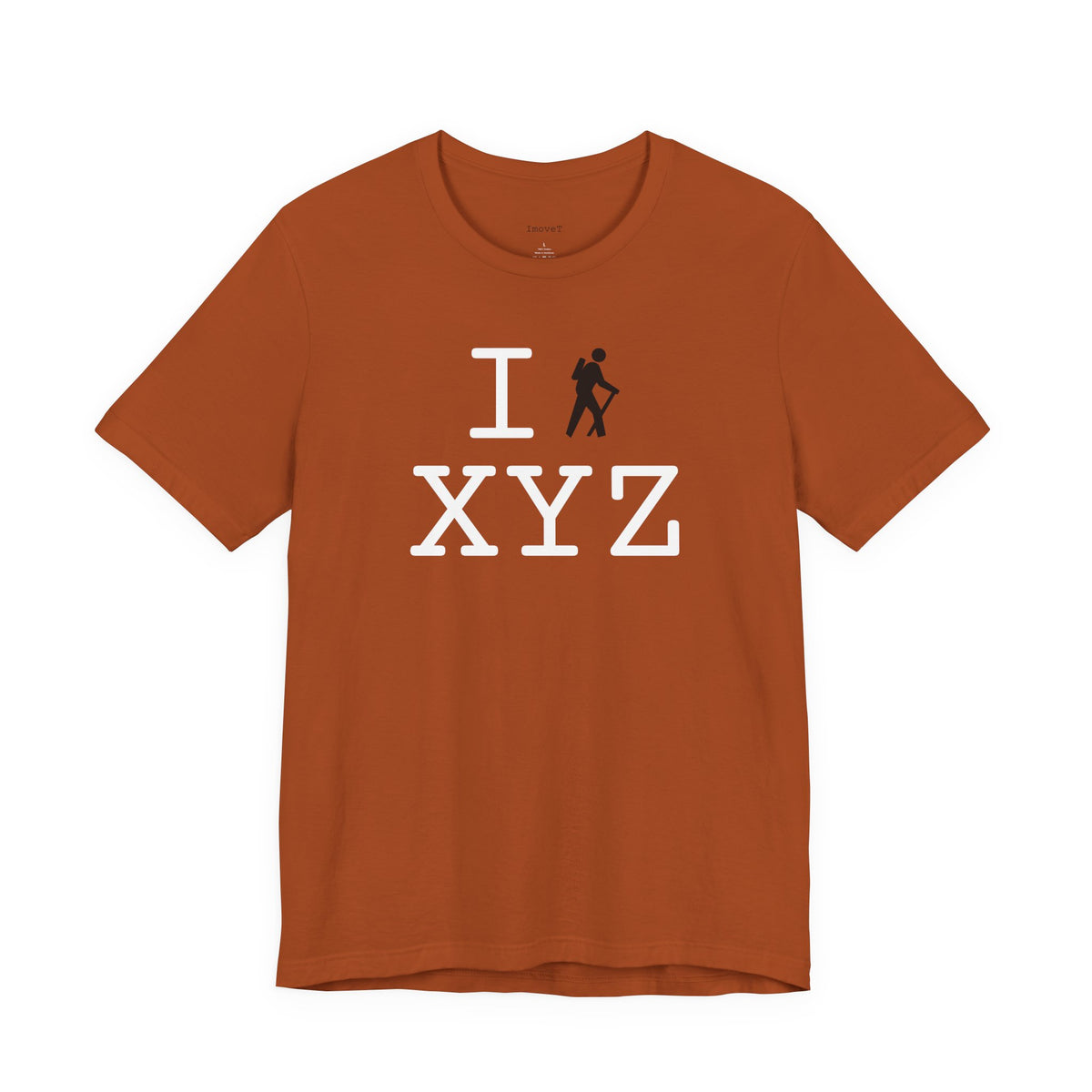 I Hike unisex T, black hiker