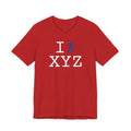 I Hike unisex T, blue hiker