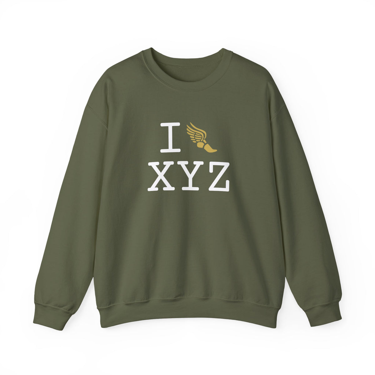 I Run sweatshirt, gold logo