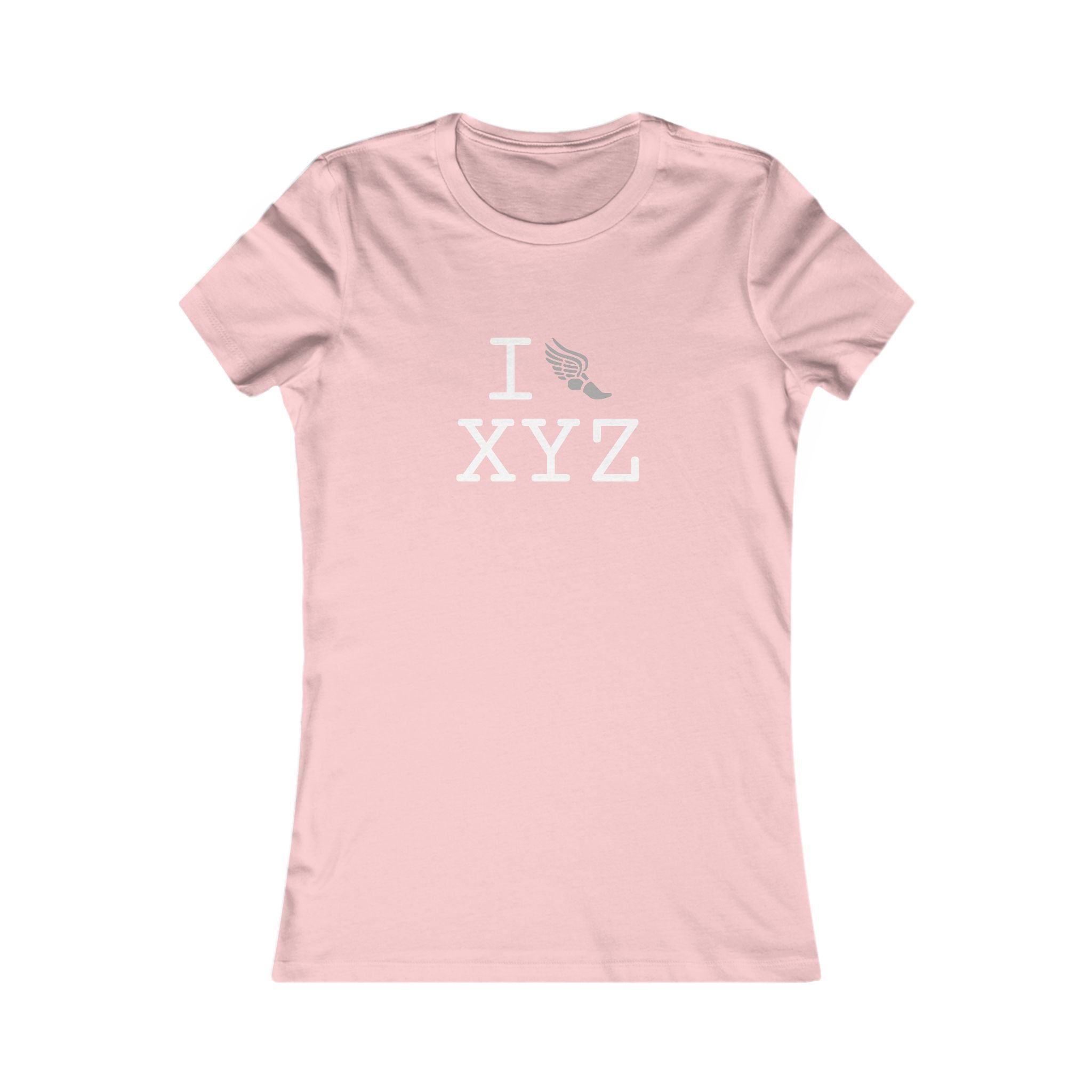 I Run ___ women's T, grey logo