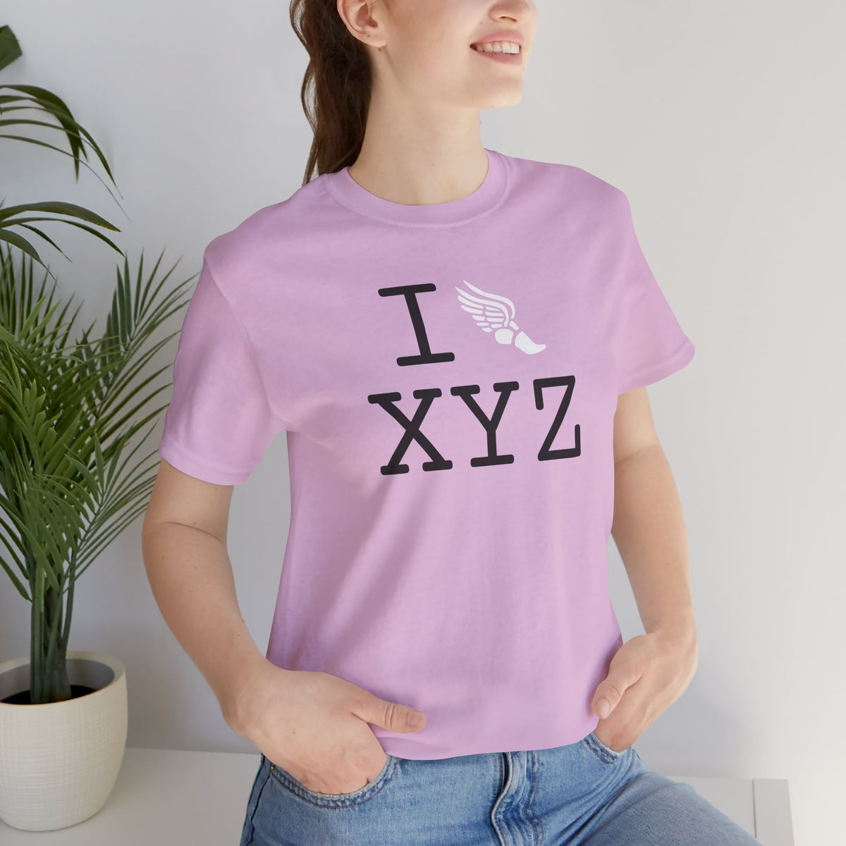 I Run unisex T, white logo