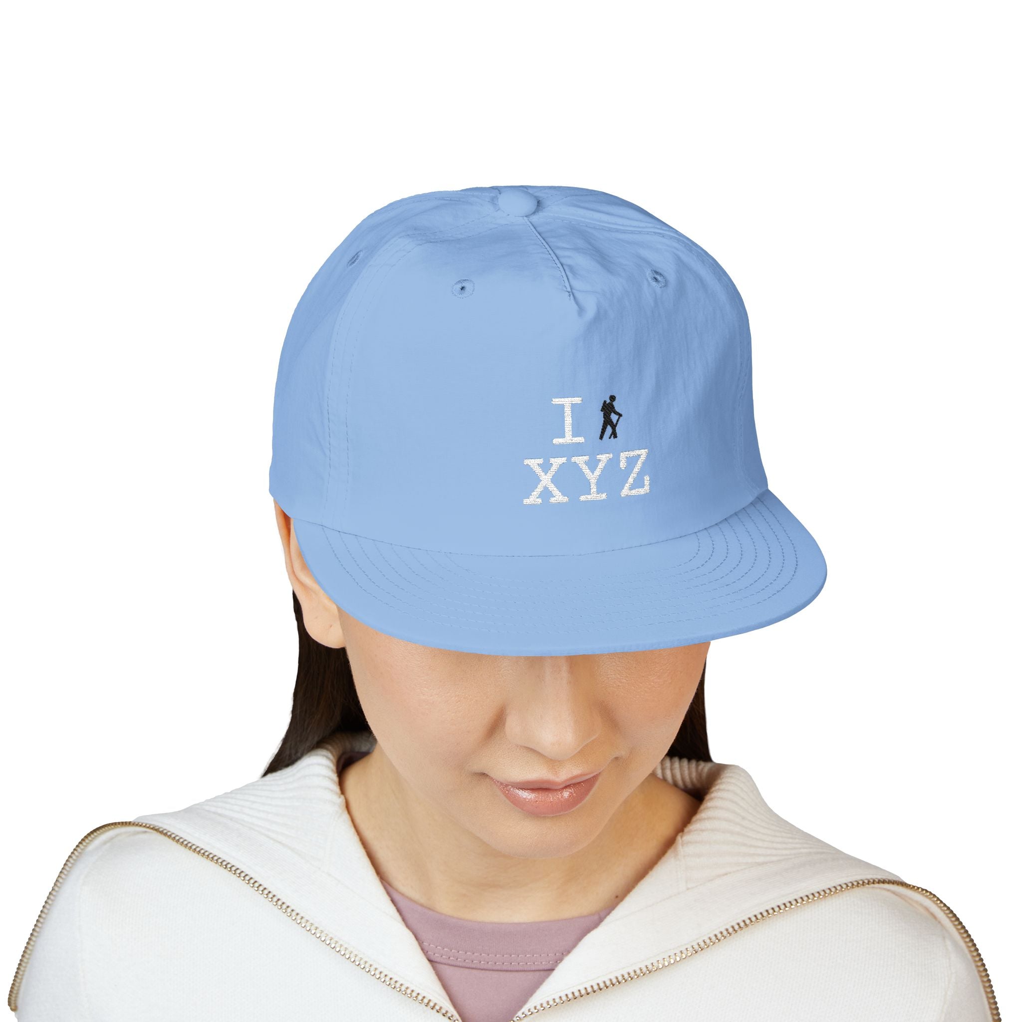 I Hike athletic hat, black hiker