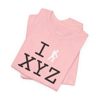 I Hike unisex T, white hiker