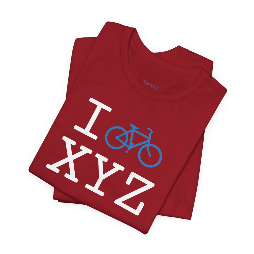 I Bike unisex T, light blue bike
