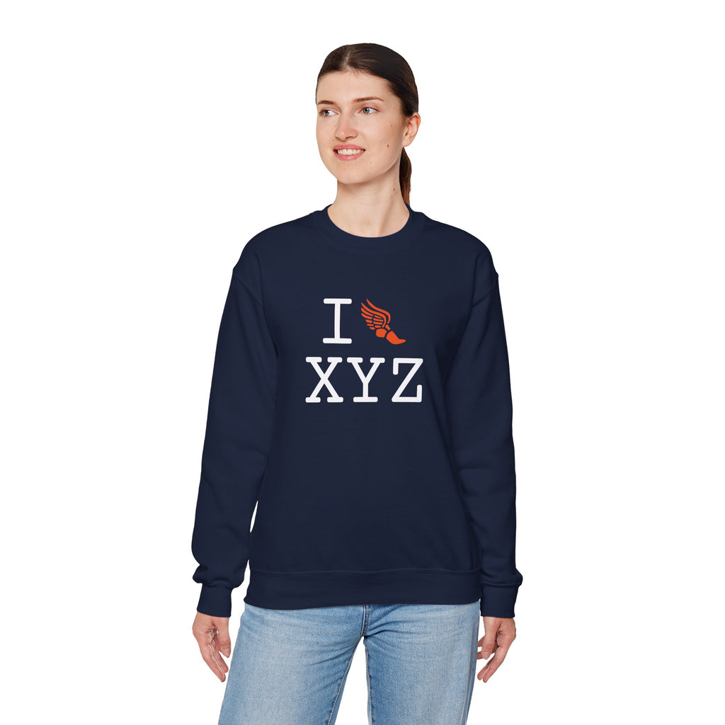 I Run sweatshirt, orange logo