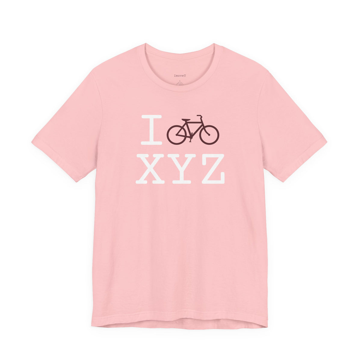 I Bike unisex T, maroon bike