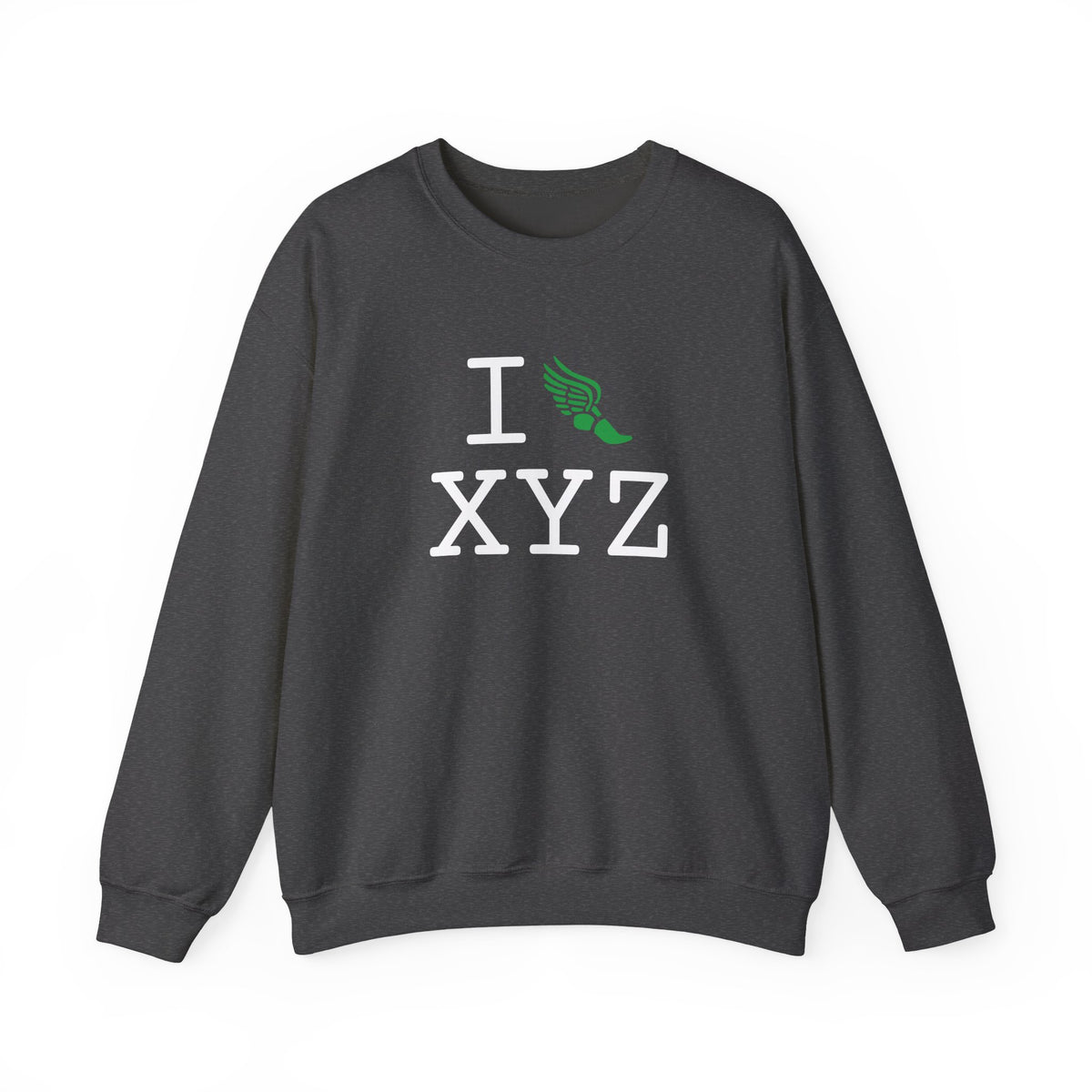 I Run sweatshirt, green logo