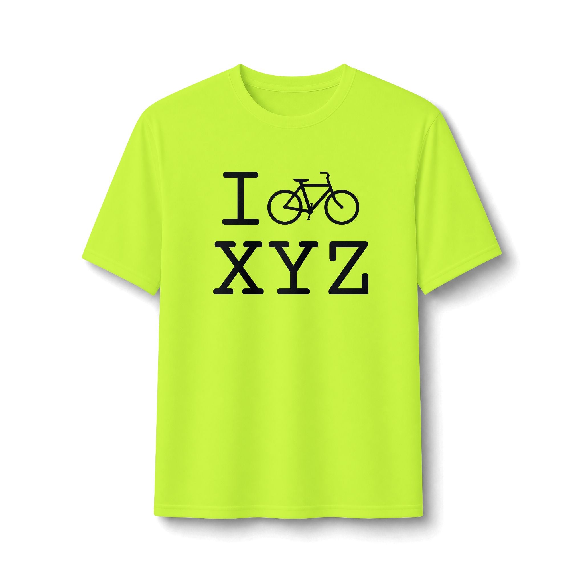 "I Bike ___" athletic T, black bike