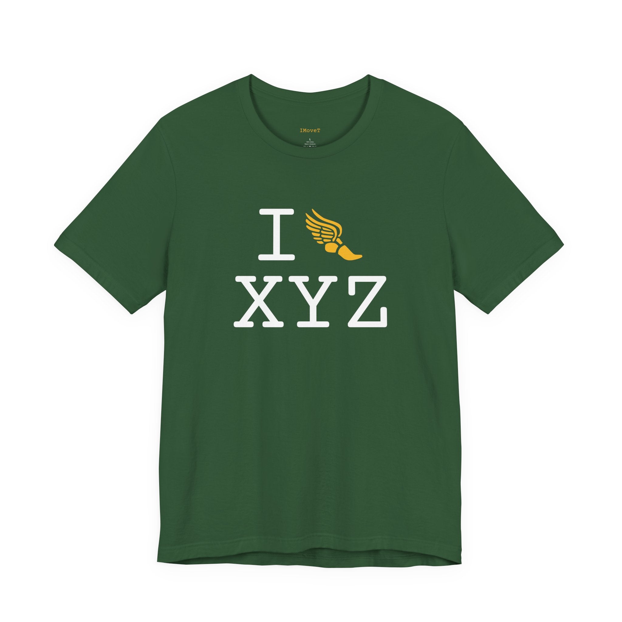 I Run ___ unisex T, yellow logo
