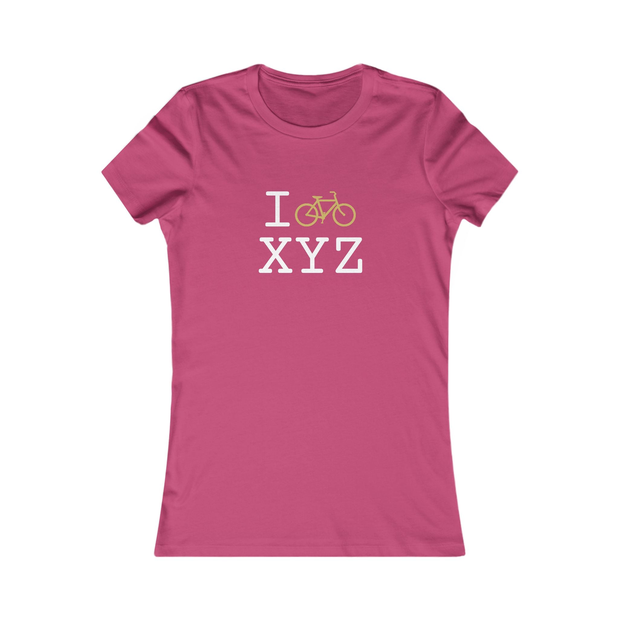 "I Bike ___" women's T, gold bike