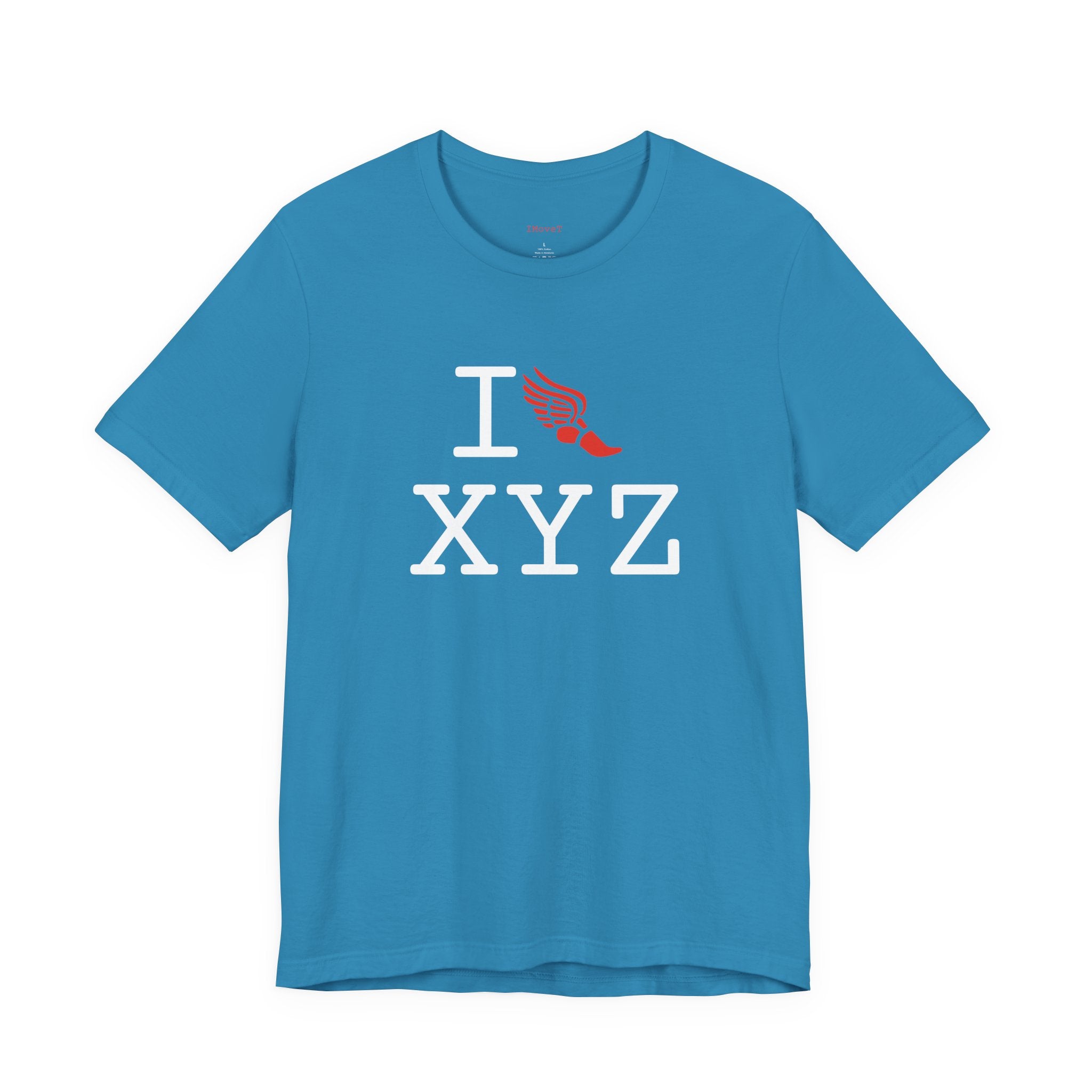 I Run ___ unisex T, red logo