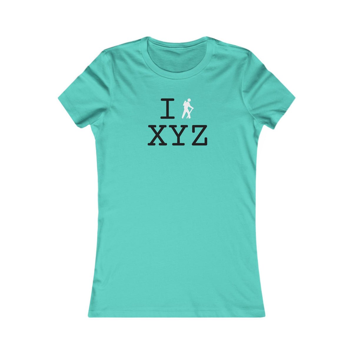 I Hike women's T, white hiker