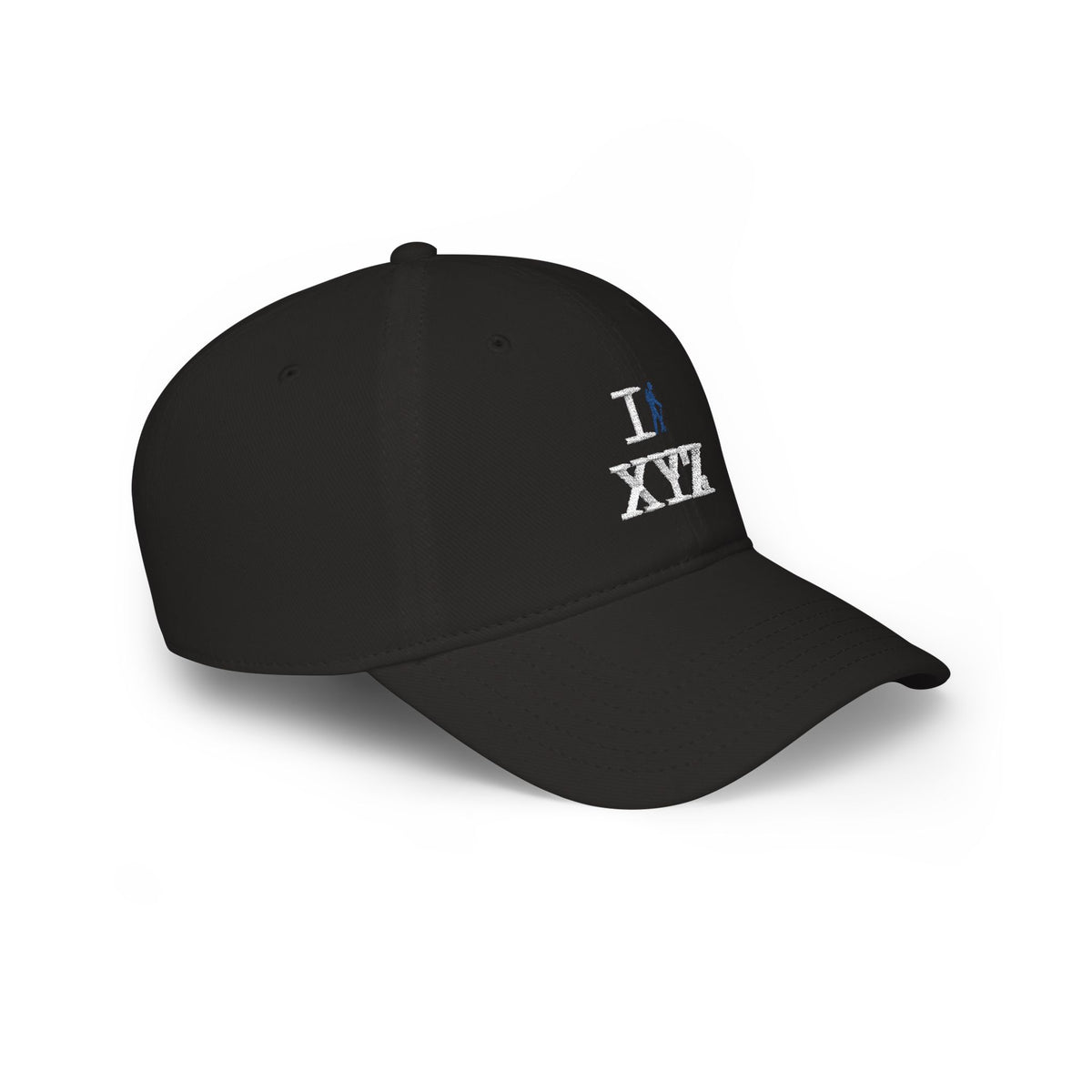 I Hike baseball cap, blue hiker