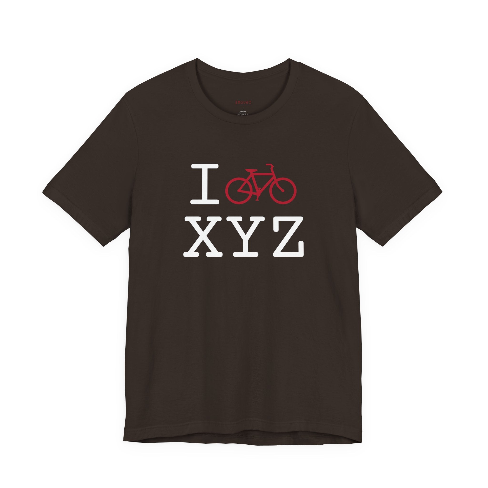 I Bike ___ unisex T, crimson bike