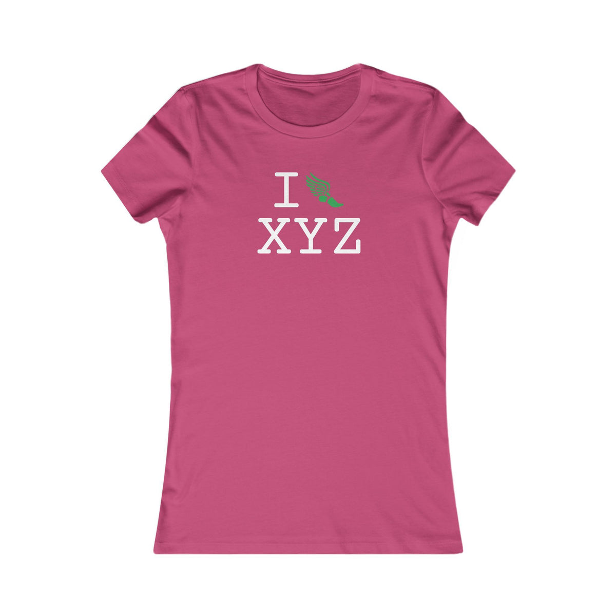 I Run women's T, green logo