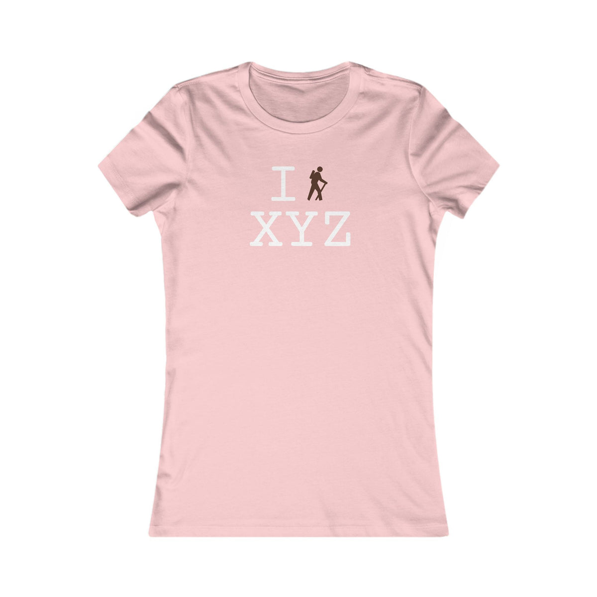 I Hike women's T, brown hiker