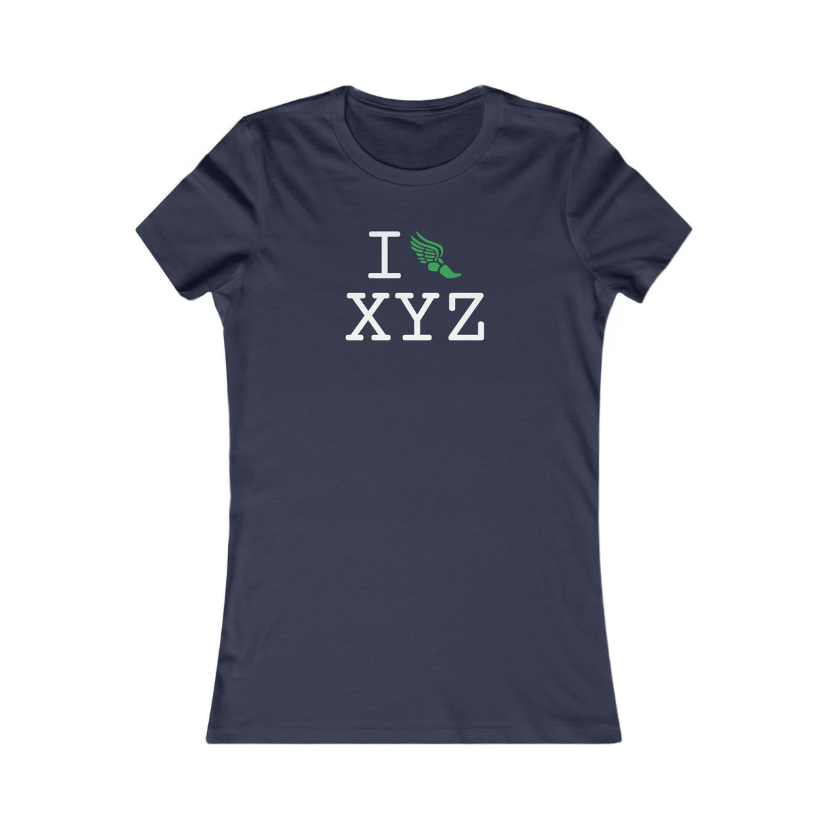 I Run women's T, green logo