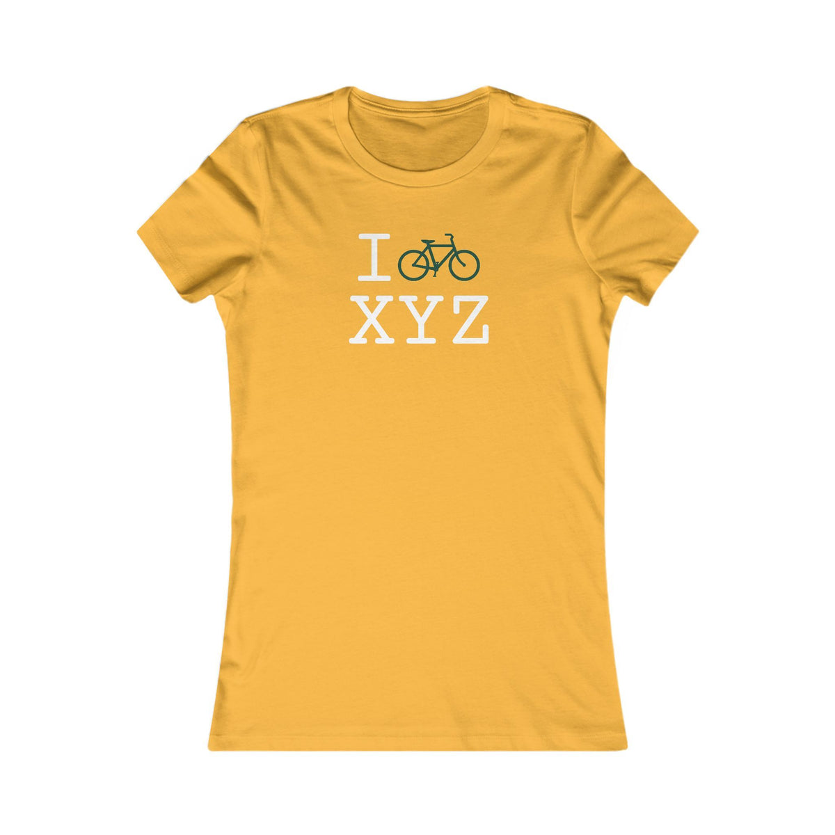 I Bike women's T, dark green bike