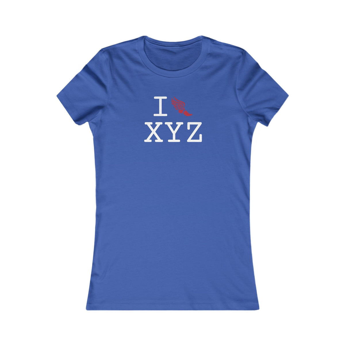 I Run women's T, red logo