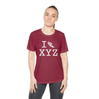 I Run women's athletic T, white logo
