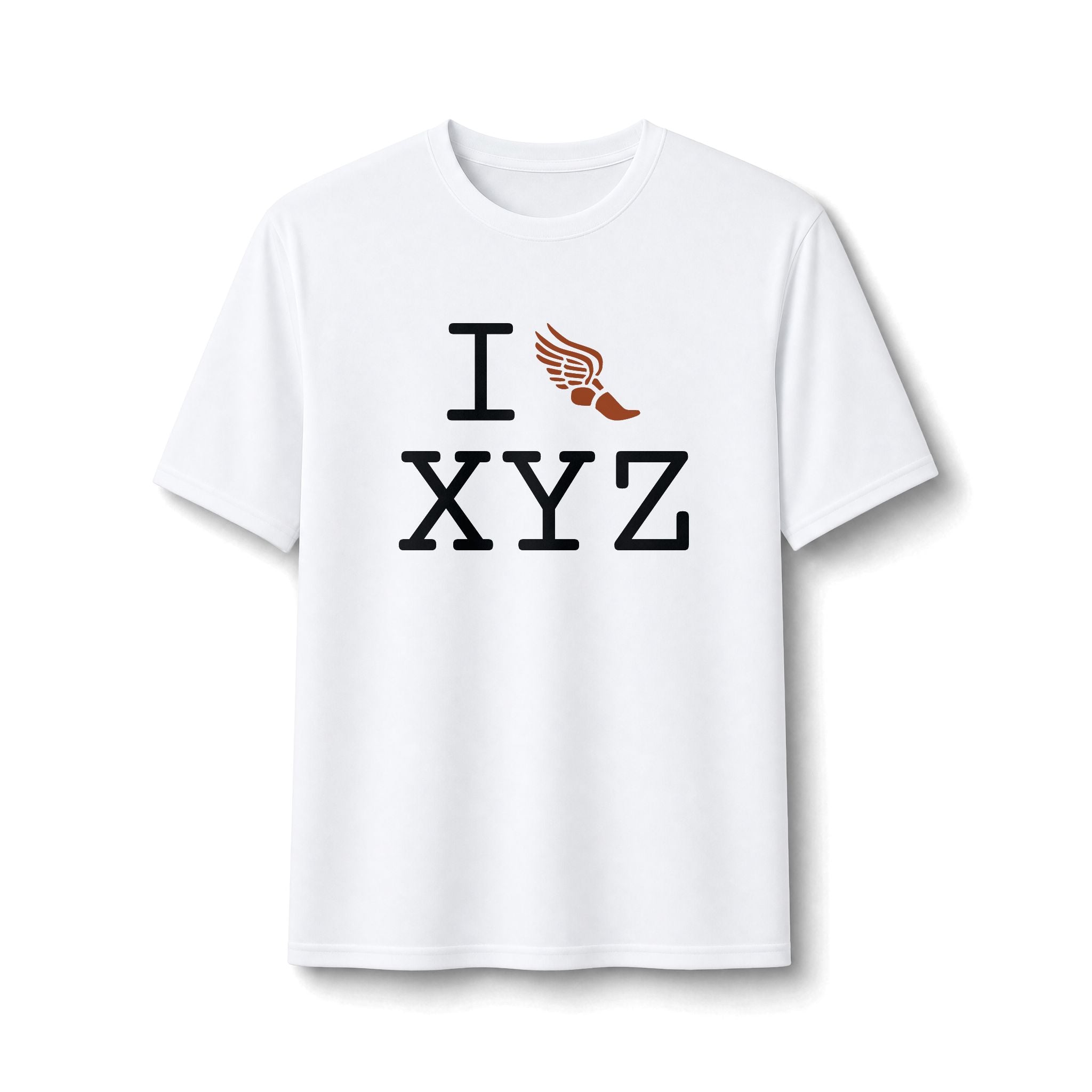 I Run ___ athletic T, autumn logo