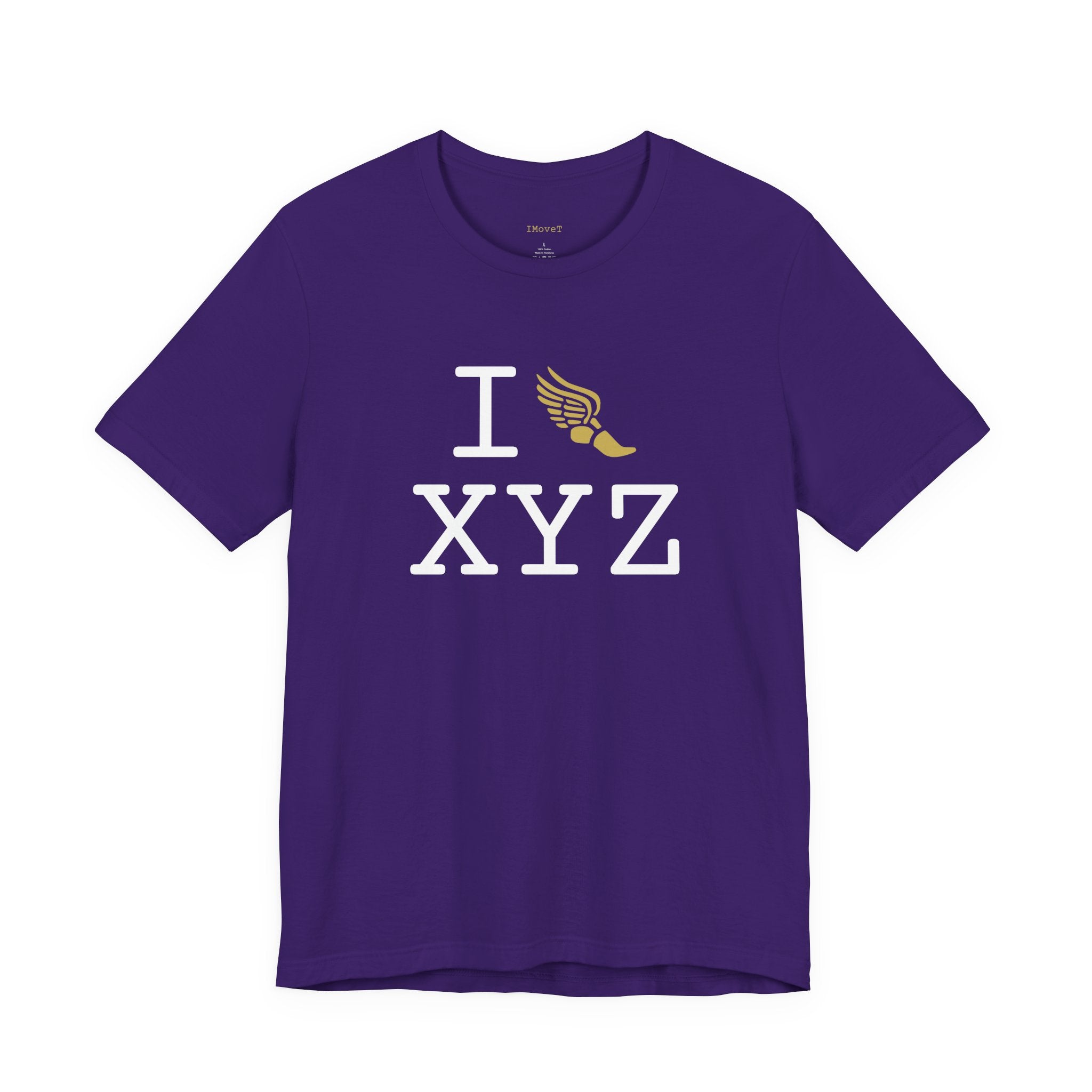 I Run ___ unisex T, gold logo
