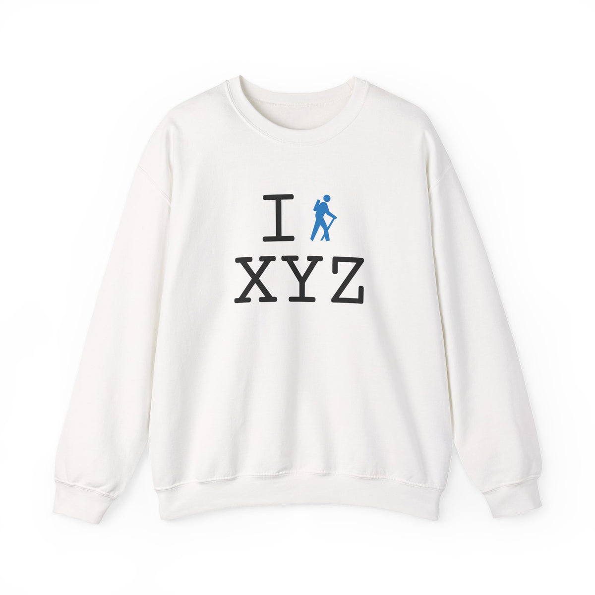 I Hike sweatshirt, light blue hiker