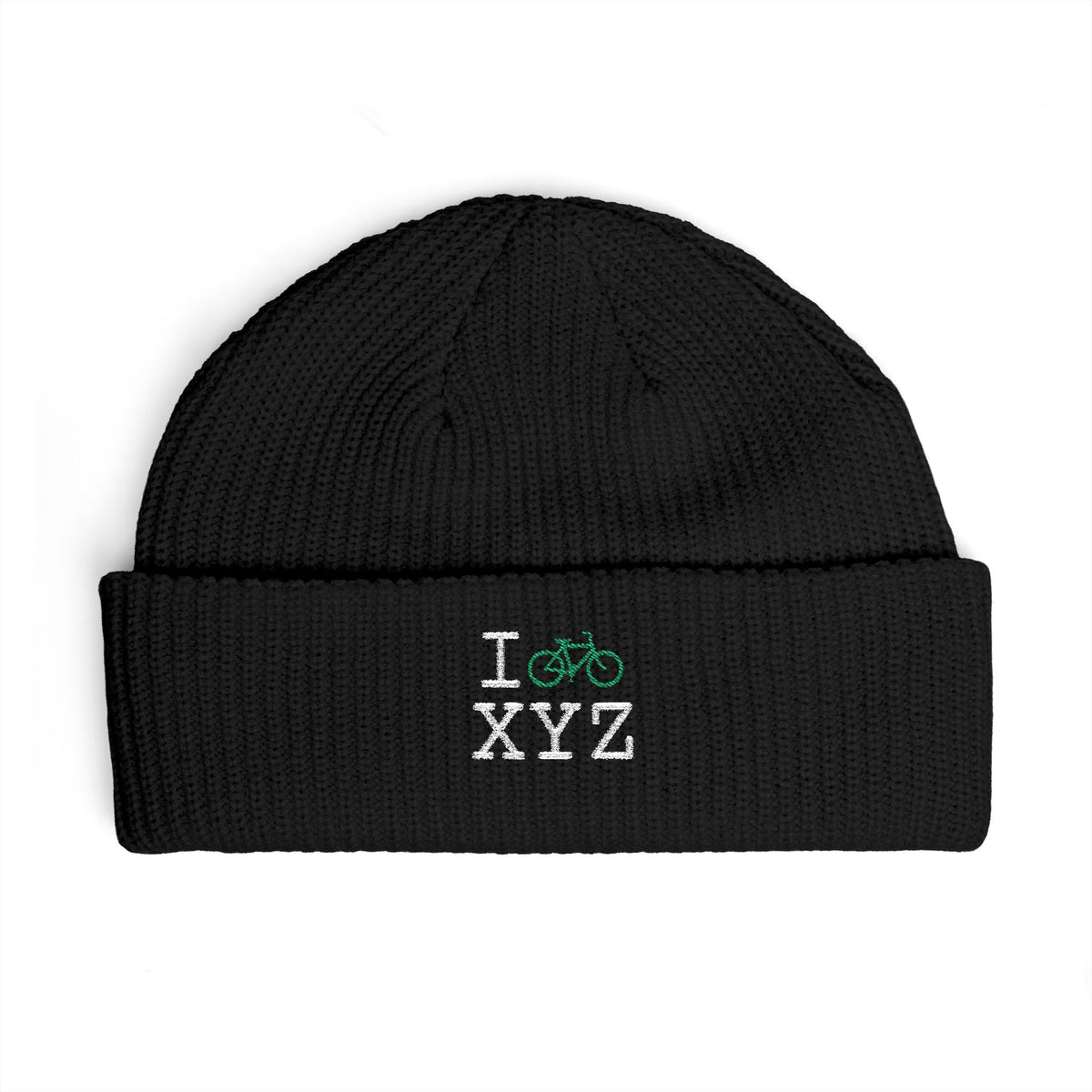 I Bike beanie, green bike