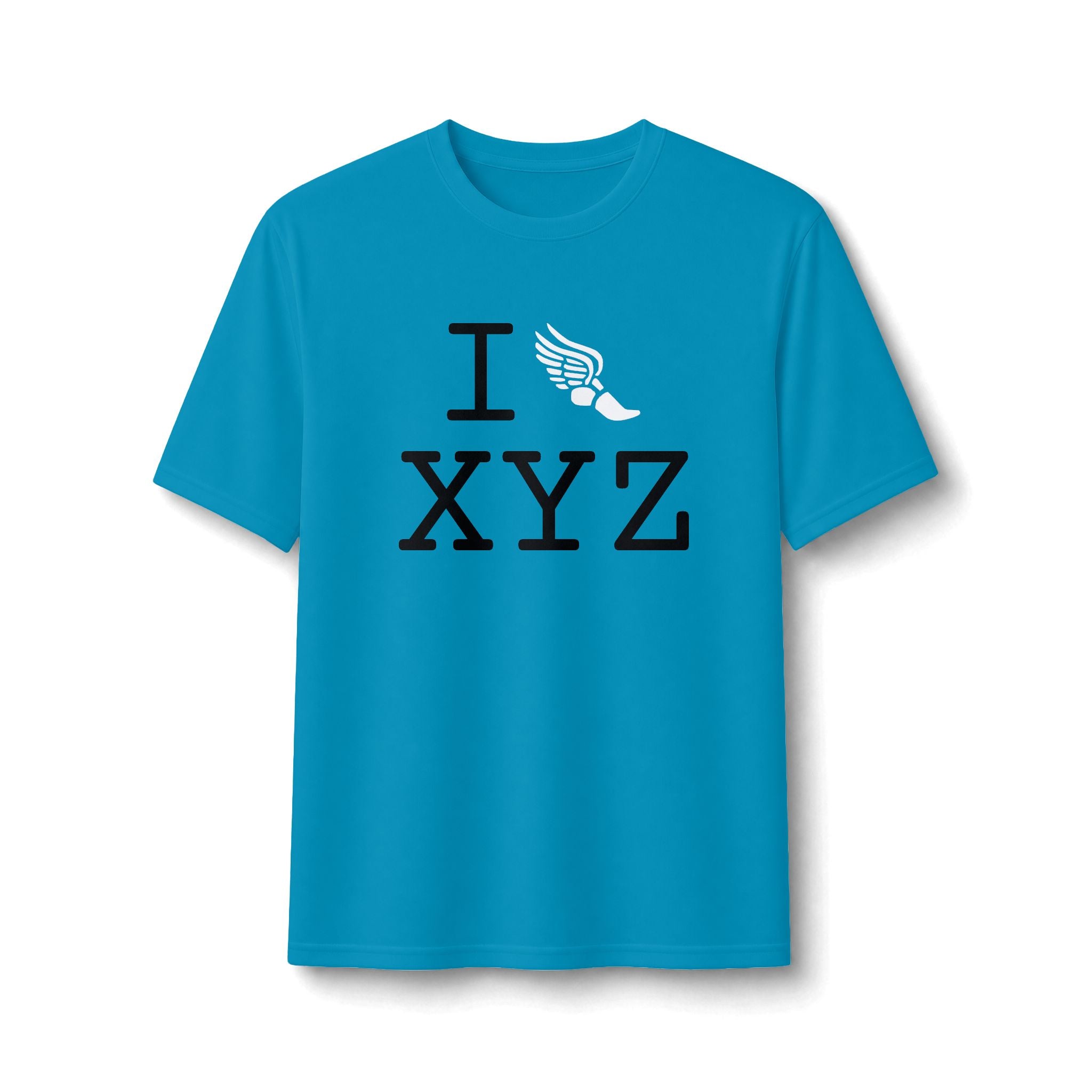 I Run ___ athletic T, white logo