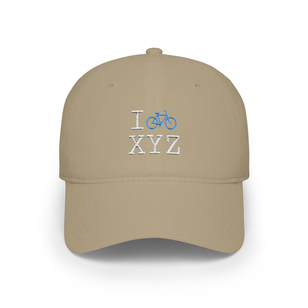 I Bike baseball cap, light blue bike