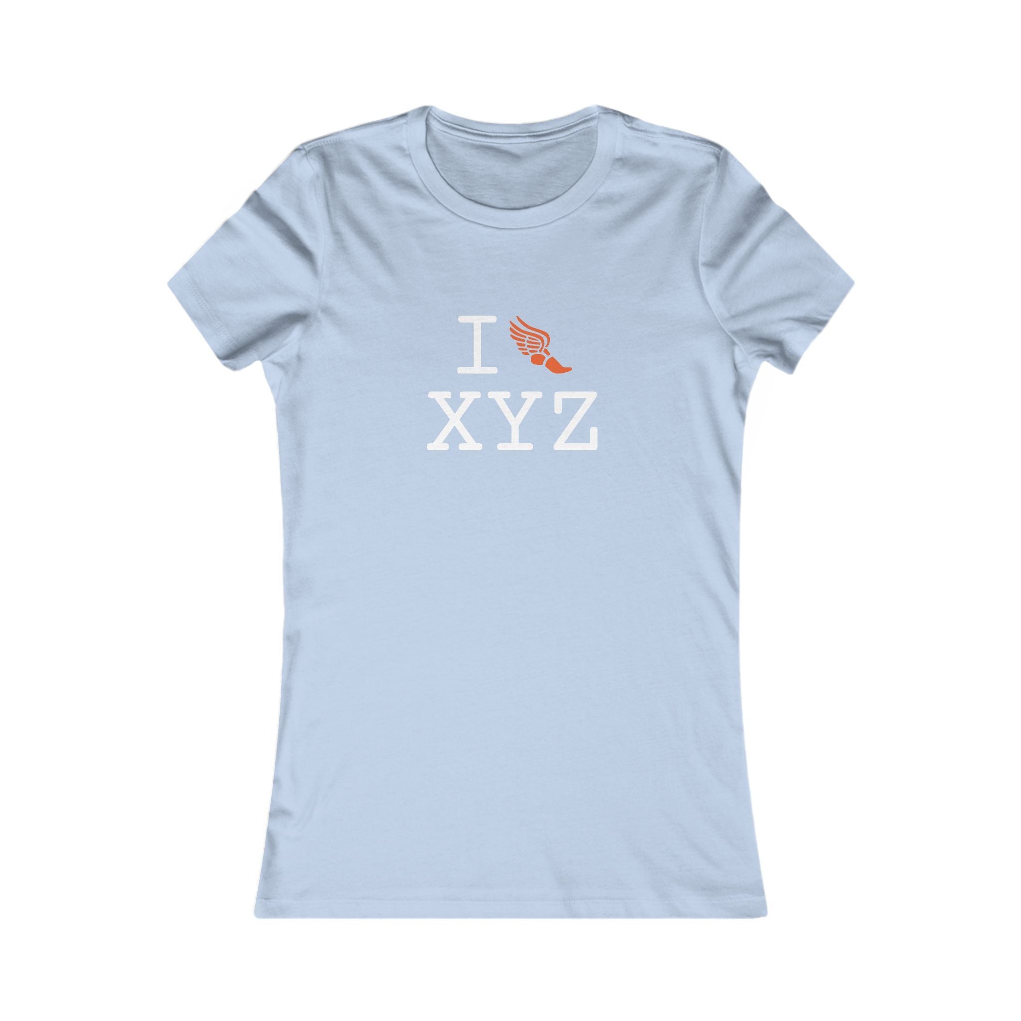 I Run ___ women's T, orange logo