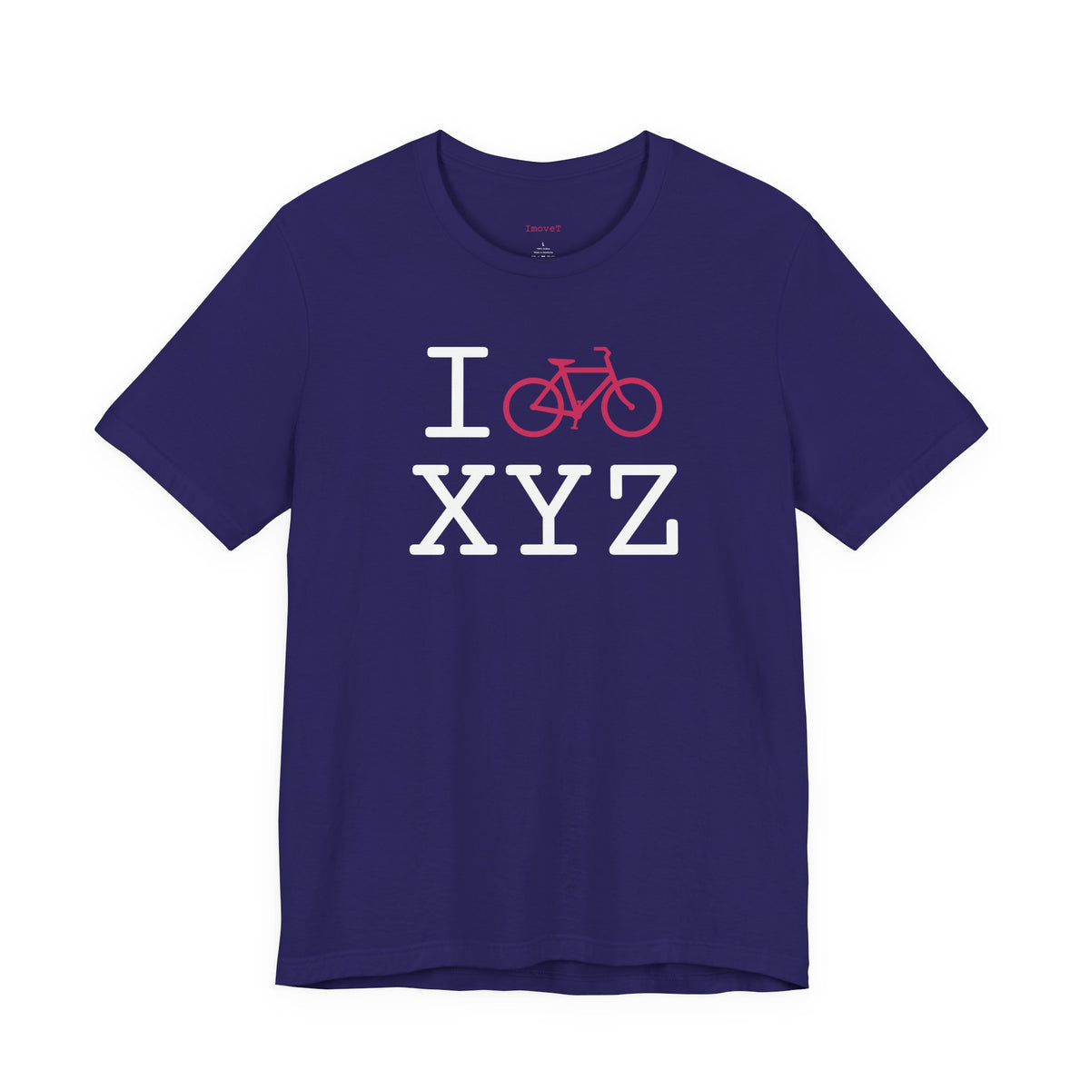 I Bike unisex T, hot pink bike