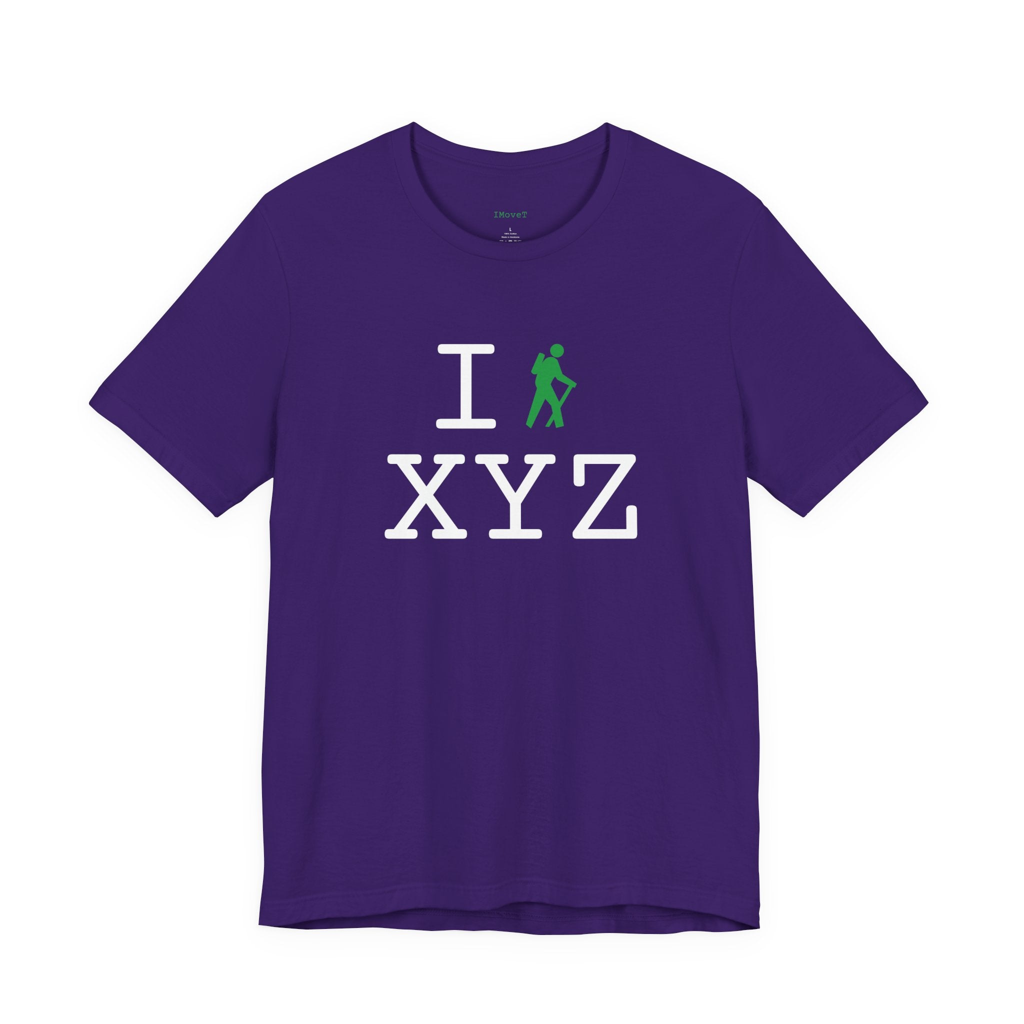 I Hike ___ unisex T, green hiker