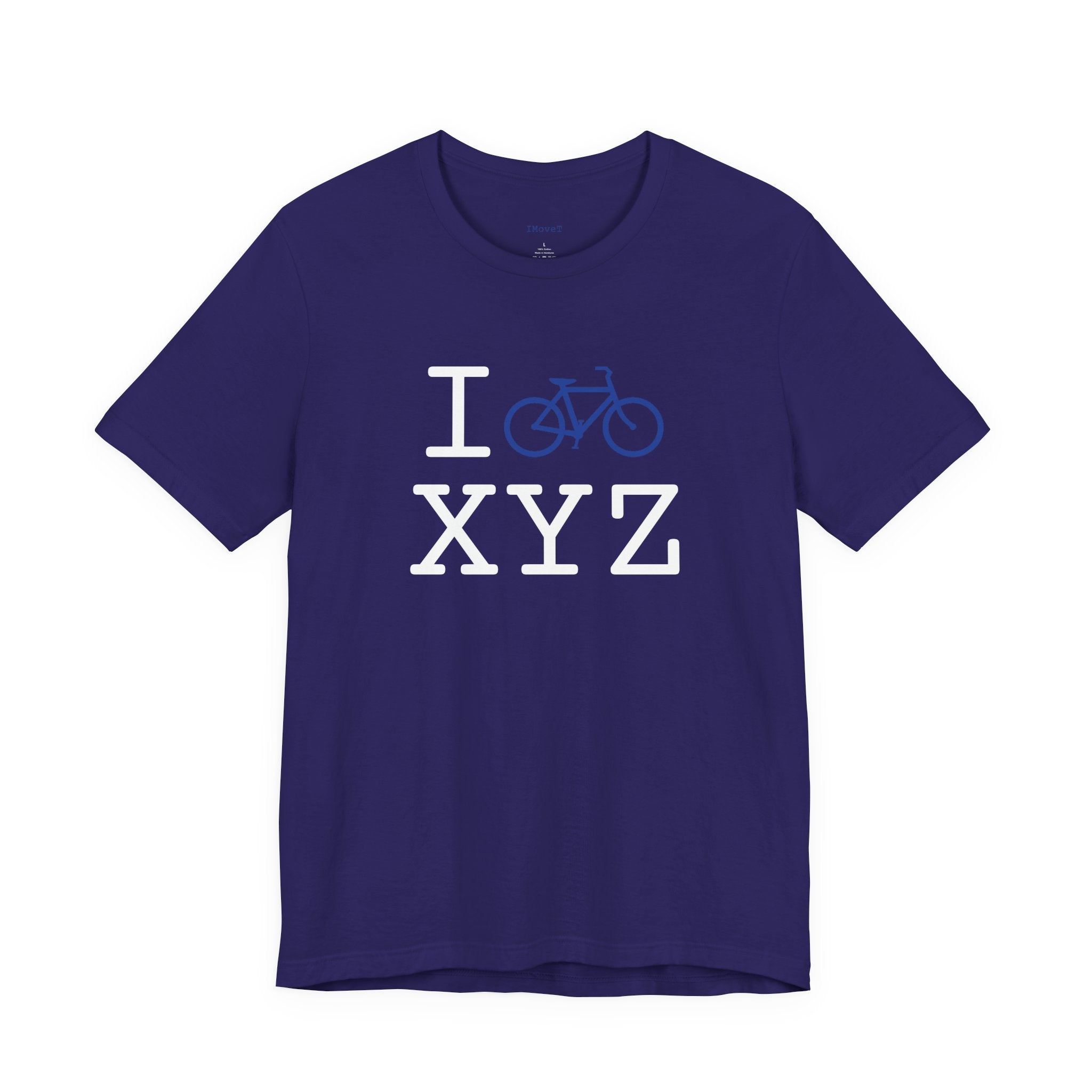I Bike ___ unisex T, blue bike
