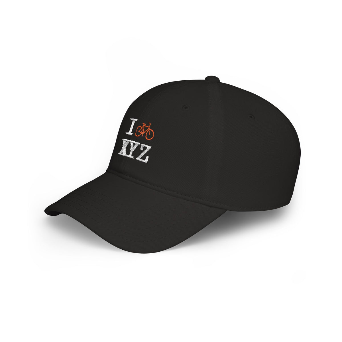 I Bike baseball cap, orange bike