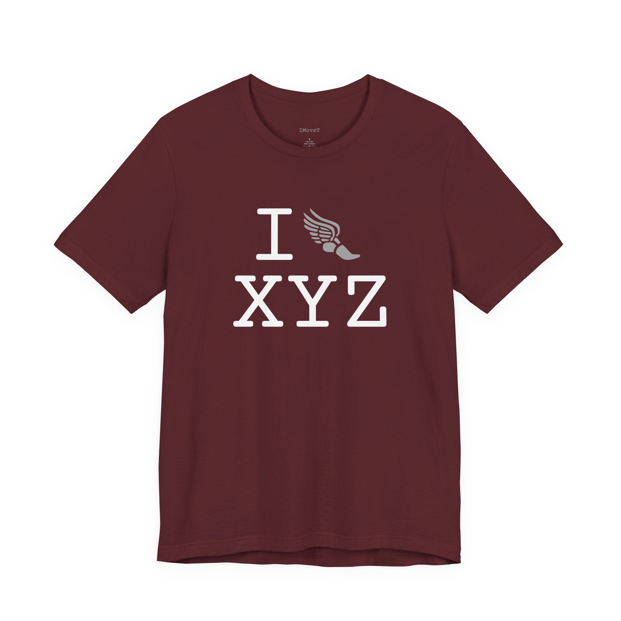 I Run ___ unisex T, grey logo