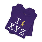 I Hike unisex T, gold hiker