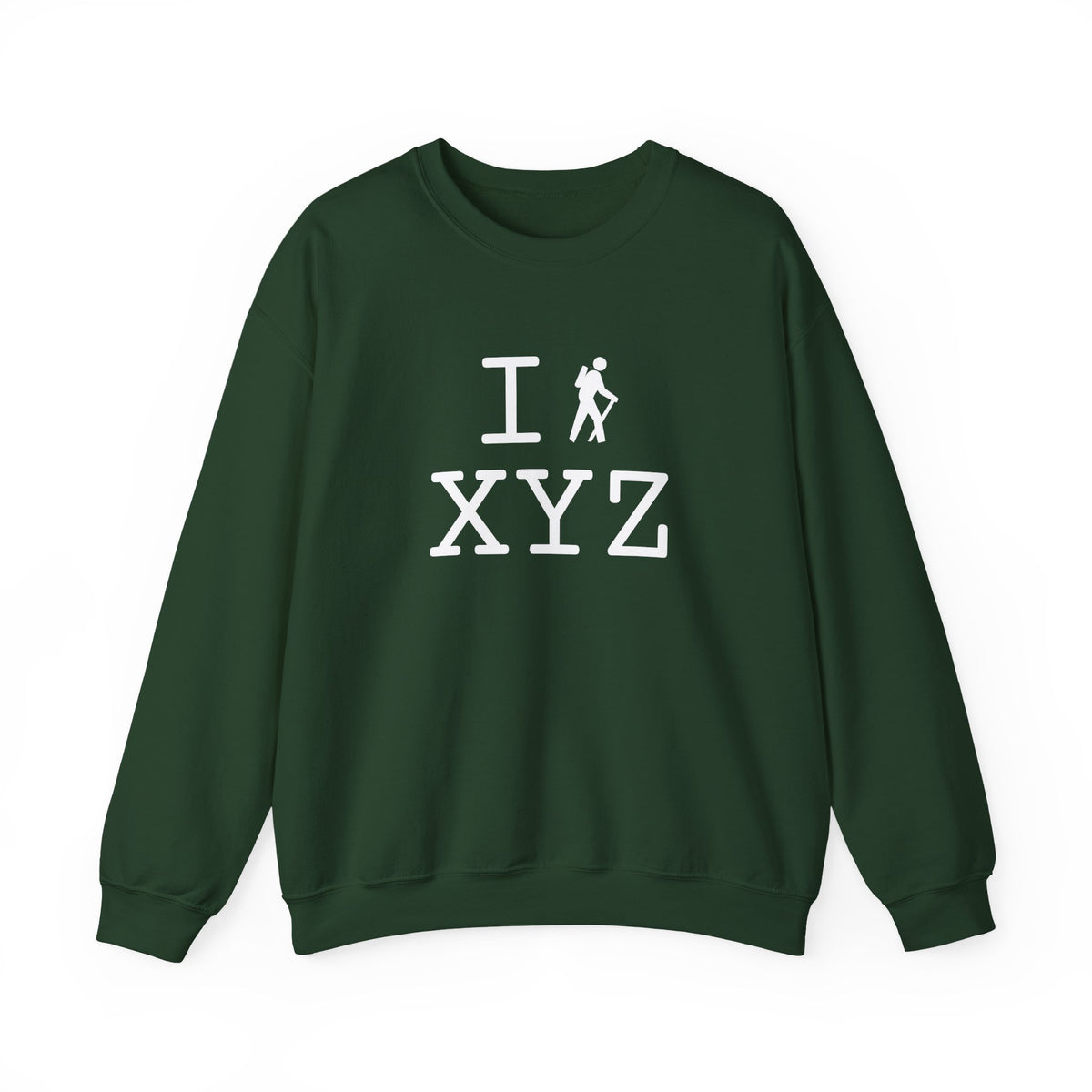 I Hike sweatshirt, white hiker