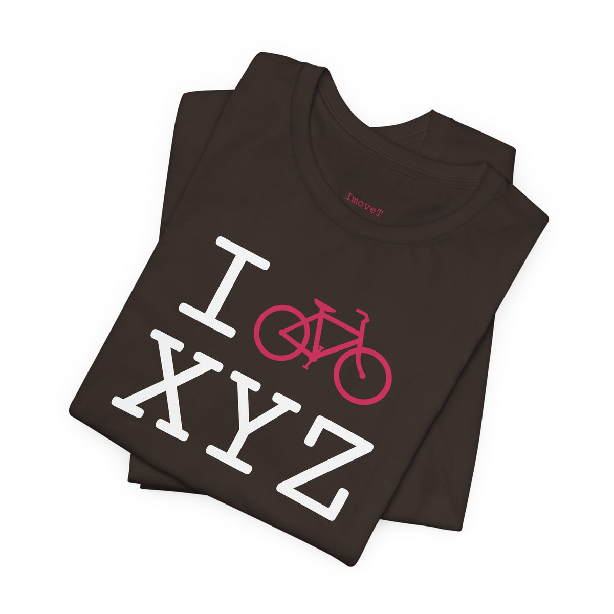 I Bike unisex T, hot pink bike