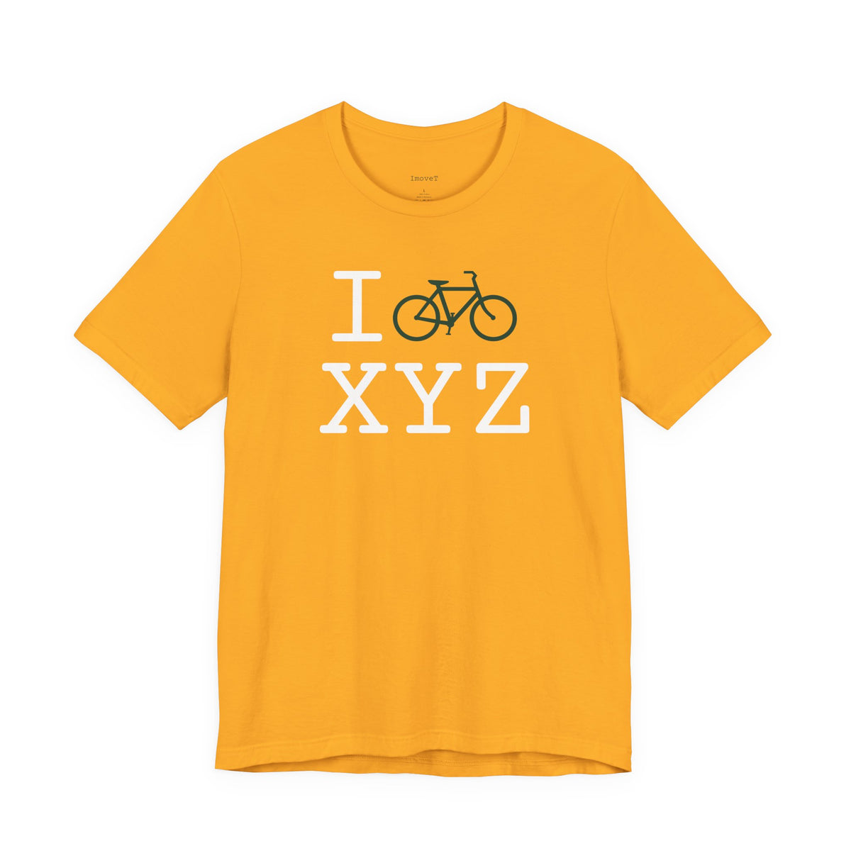 I Bike unisex T, dark green bike
