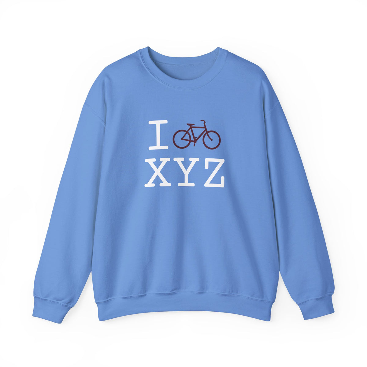 I Bike sweatshirt, maroon bike