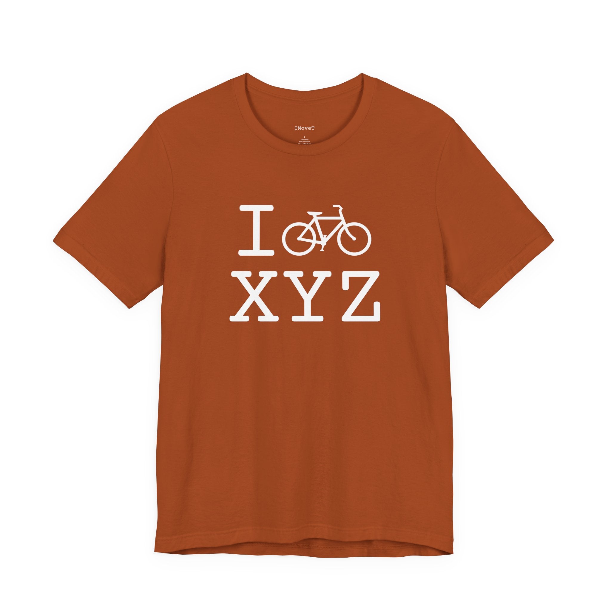 I Bike ___ unisex T, white bike