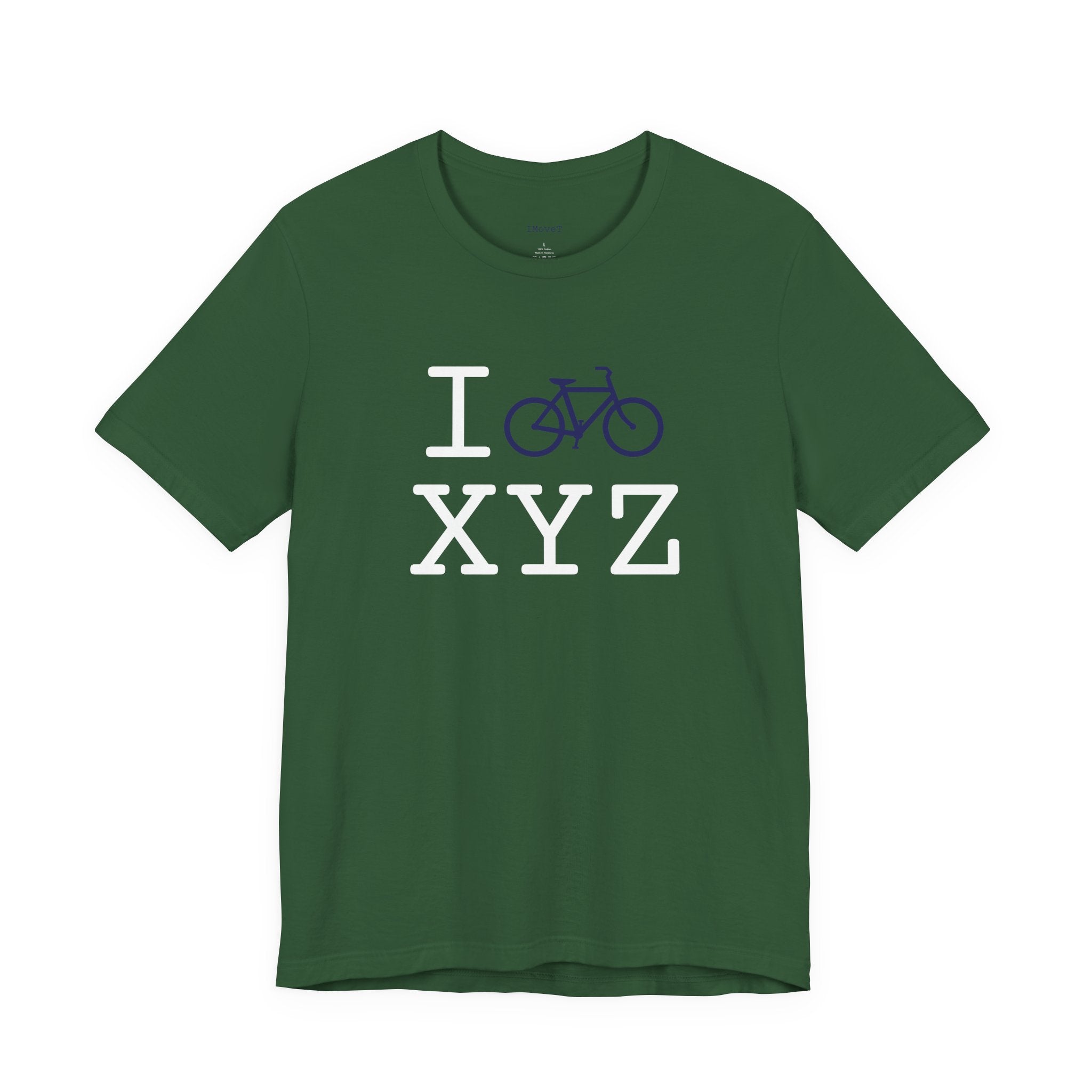 I Bike ___ unisex T, navy bike